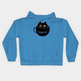 Drink Cup cat Kids Hoodie